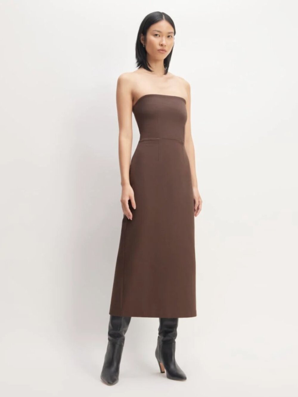 Everlane • The Dream Strapless Dress, Brown
